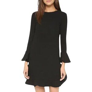 NWOT Jill Stuart Kendra 100% Virgin Wool Bell Sleeve Ruffle Hem Shift Dress - 4